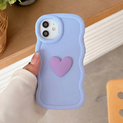 3D Love Heart Wave iPhone Case
