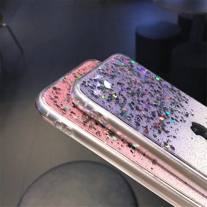 Cute Gradient Sequins Clear Glitter iPhone Case