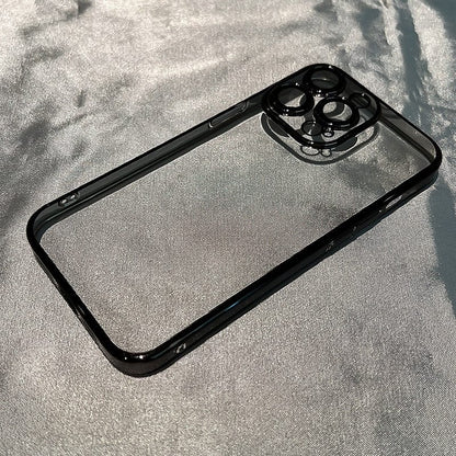 Luxury Plating Square Frame Clear iPhone Case
